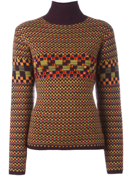 Kostkovaný rolák rolák Jean Paul Gaultier Pre-owned žlutý