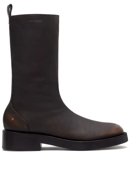 Botine Courreges din piele maro