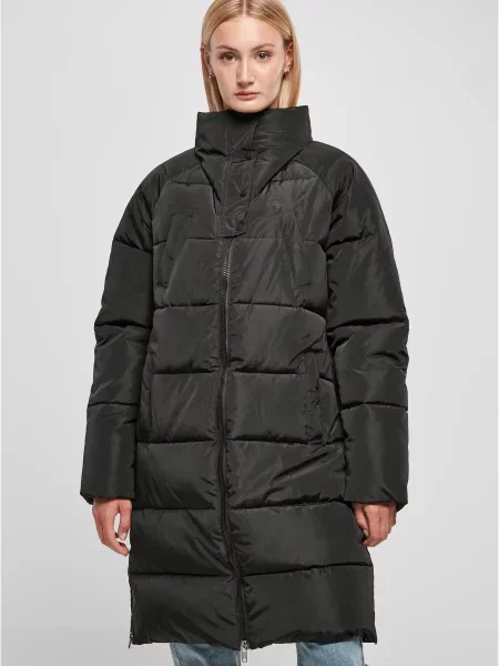 Palton Urban Classics cu guler înalt negru