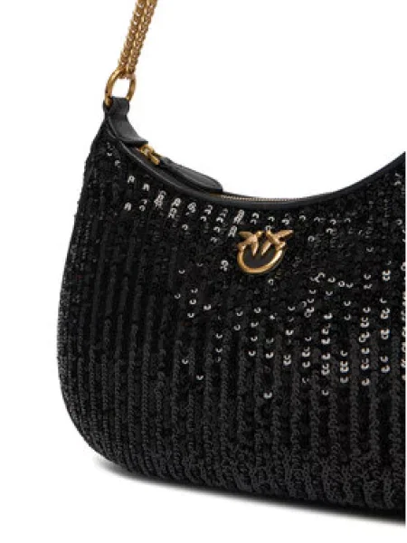 PINKO Torbica Half Moon Mini AI PLTT crna