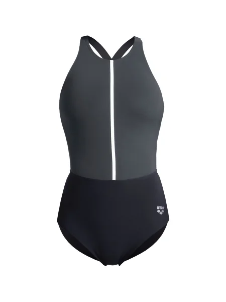 ARENA Costum de baie modelator SHAPEWEAR SILVIA B-CUP gri închis / negru alb