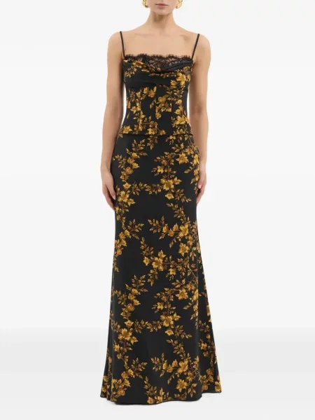 Rochie maxi Rebecca Vallance cu model floral negru