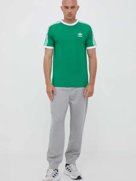Ριγέ μπλούζα Adidas Originals πράσινο