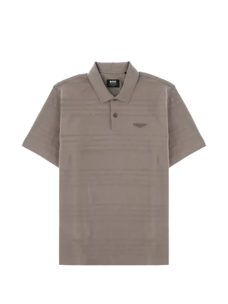 Tricou polo Boss cu dungi gri