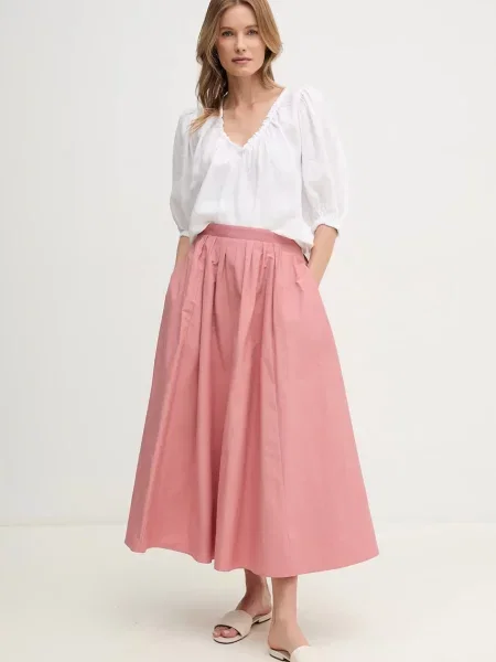 Льняна блузка Mos Mosh однотонна білий