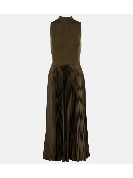 Rochie midi Polo Ralph Lauren tricotate până la genunchi de costum verde
