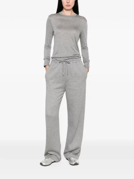 Lung tricou Woc cu decolteu rotund gri