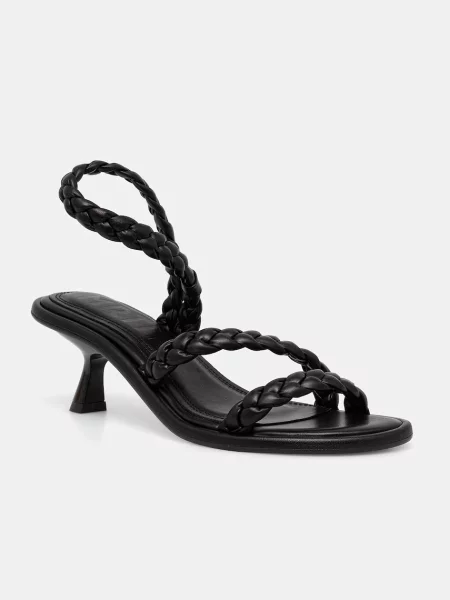 Souliers Martinez sandale cu jos din piele ANAYA negru