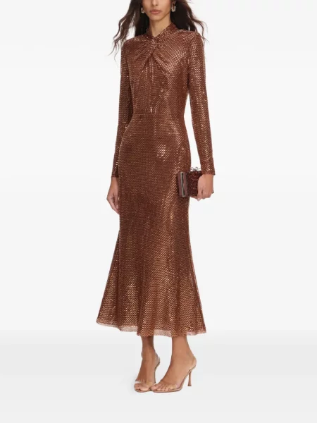 Stras lung rochie midi Self-portrait maro