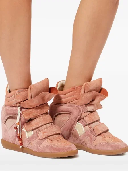 Semišové tenisky Isabel Marant růžové