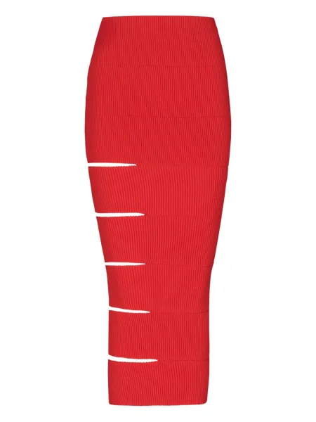 Fustă Balmain tricotate roșu