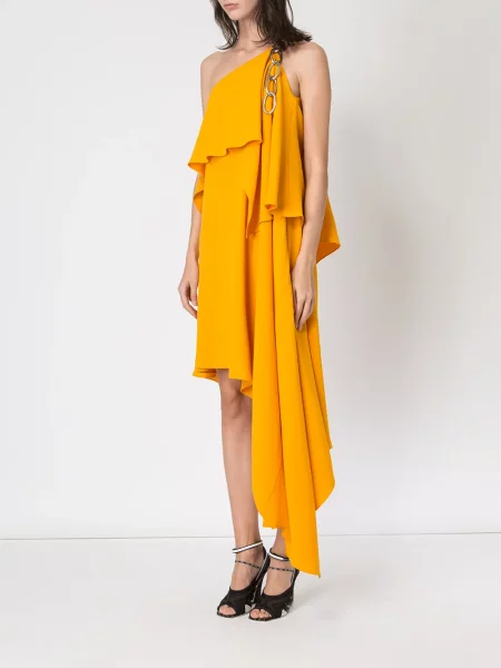 Rochie Monse drapată de costum galben