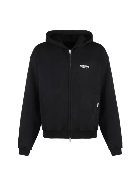 Represent bluza Represent Owners Club Zip Hoodie z kapturem z nadrukiem czarny