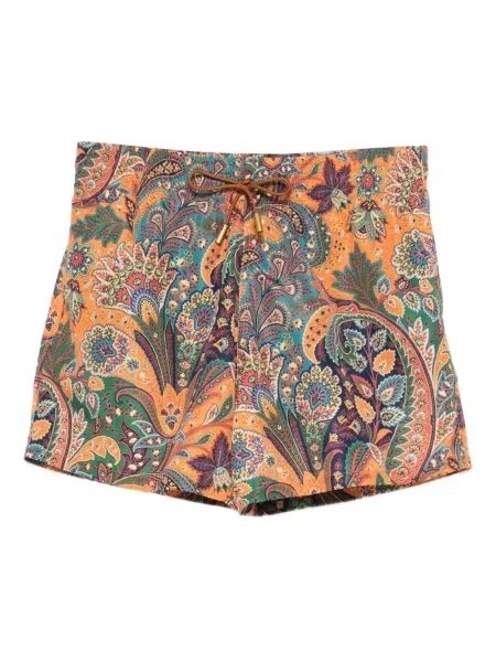 Slip de baie Etro cu imagine cu model paisley portocaliu