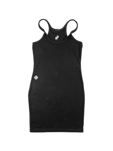 Rochie mini Chrome Hearts tricotate cu motiv cu inimi negru