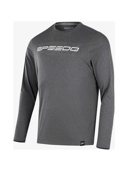 Koszulka Speedo Printed Logo z długim rękawem w kolorze ciemnoszarym. S szara
