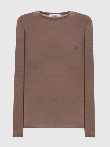 Лонгслів VICINI з вовни Max Mara коричневий