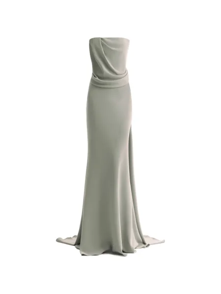 Rochie maxi Gemy Maalouf drapată de costum gri