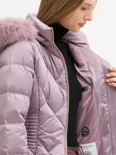 Пухова куртка Marciano Guess ELLY зимова рожевий