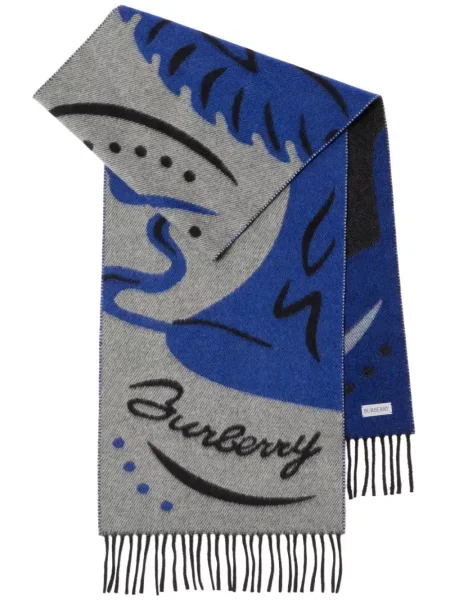 Fular Burberry din cașmir albastru