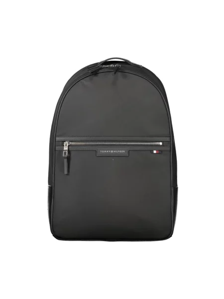 Lniany plecak Tommy Hilfiger czarny