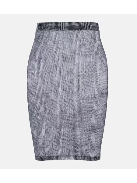 Fustă tip creion Elie Saab în carouri negru