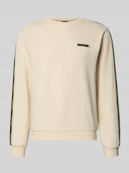 Bluza z detale z logo i okrągły dekolt Ea7 Emporio Armani szara
