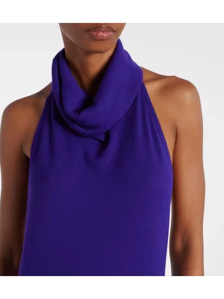 Rochie Tom Ford din cașmir cu gât halter violet