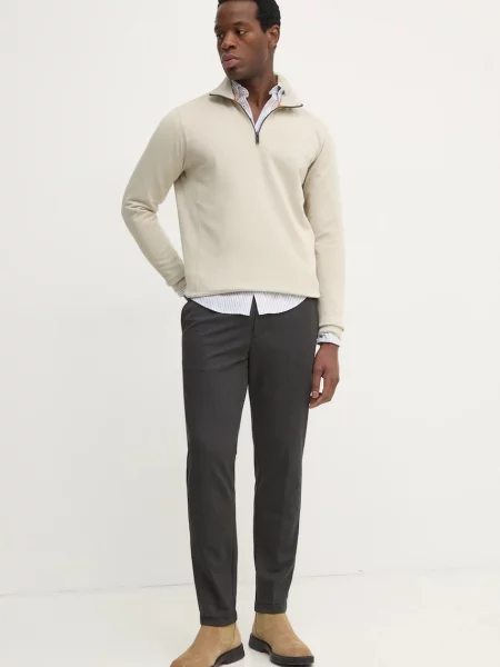 BOSS bluza BOSS CASUAL gładka beżowy