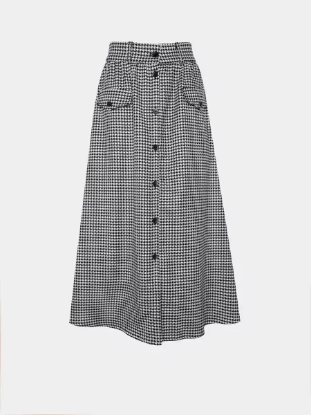 Спідниця міді Braska бавовна/віскоза сірий