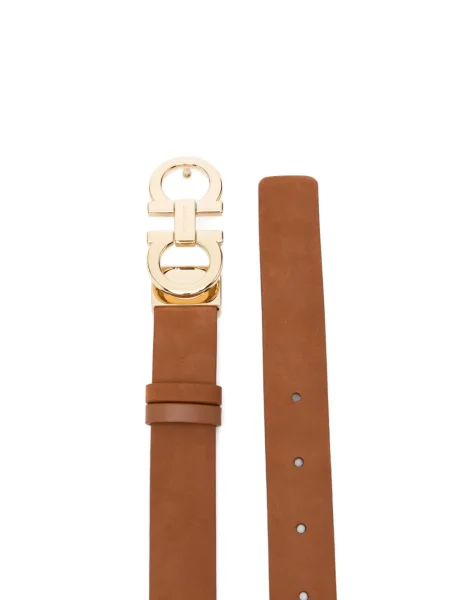 Curea Ferragamo din piele de căprioară maro