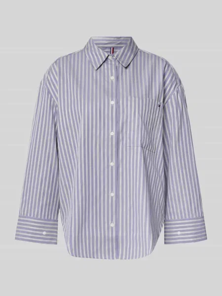 Tommy Hilfiger bluzka koszulowa Kobiety lila|szary w 34 szara