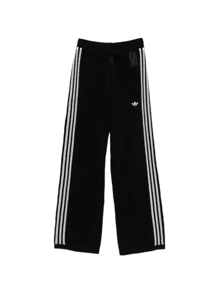 Csíkos kötött nadrág Adidas fekete