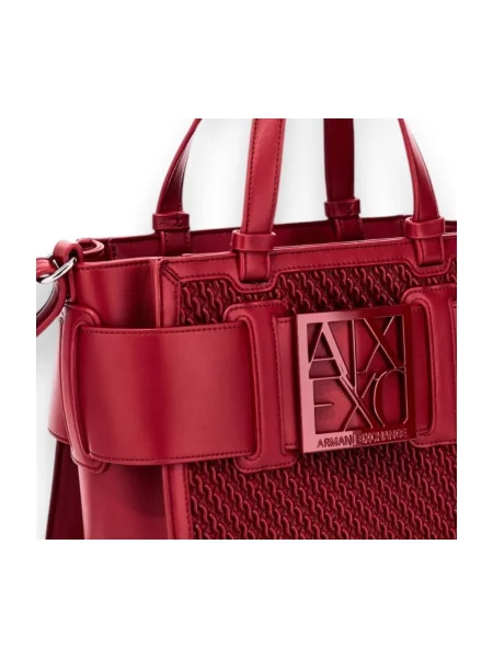 Shopper kabelka Armani Exchange z ekologickej kože červená