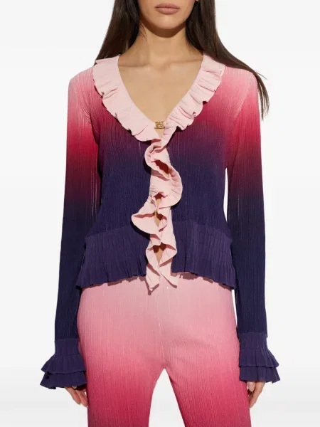 Cardigan Casablanca cu volane cu gradient roz