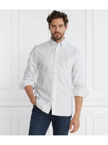 Tommy Hilfiger Cămașă OXFORD DOT PRINT RF alb