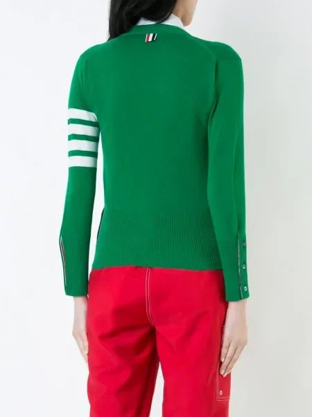 Cardigan Thom Browne din cașmir cu decolteu în V verde