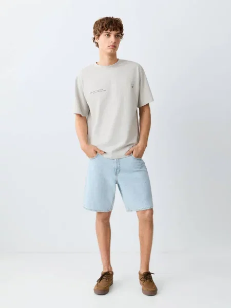 Wzorzysty t-shirt Teen M MANGO TEEN szary