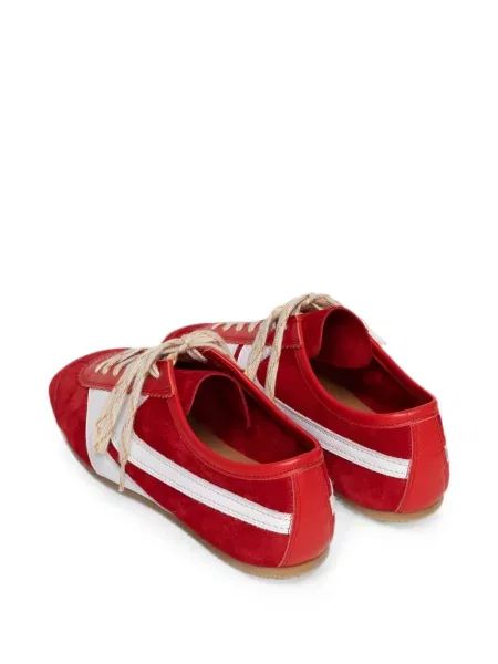Sneakerși Dries Van Noten din piele de căprioară roșu