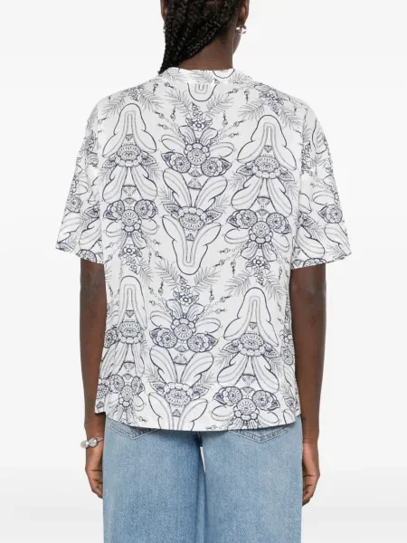 Top Marc O'polo cu model floral cu imagine scurt alb