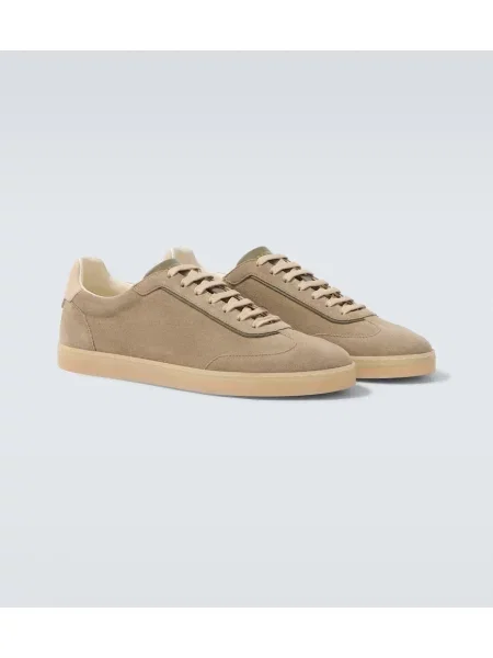Sneakerși Brunello Cucinelli din piele de căprioară bej