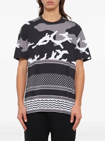Tricou Neil Barrett cu imagine cu model camuflaj negru
