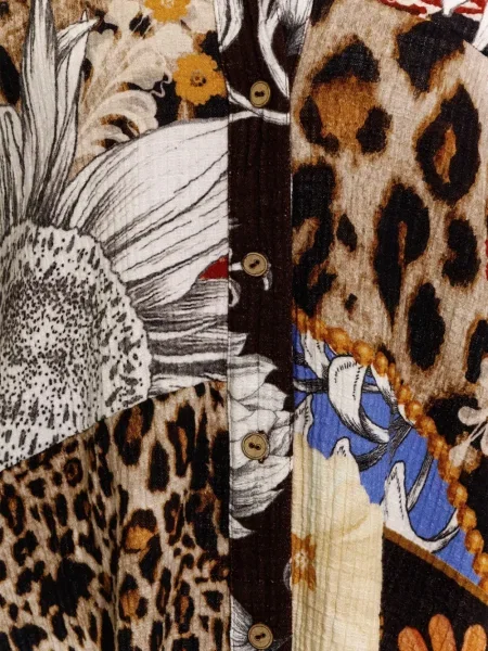 Cămașă Agua Bendita cu imagine cu model leopard negru