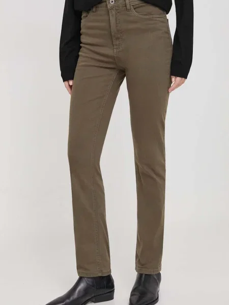 Дънки Pepe Jeans Tessa с висока талия зелено