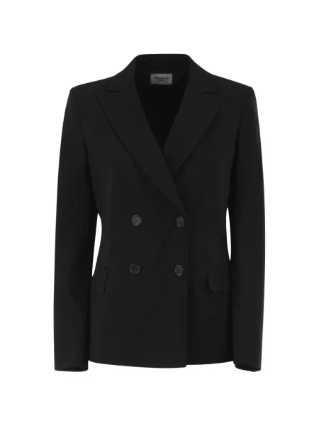 Sacou Weekend Max Mara cu două rânduri de nasturi stretch negru