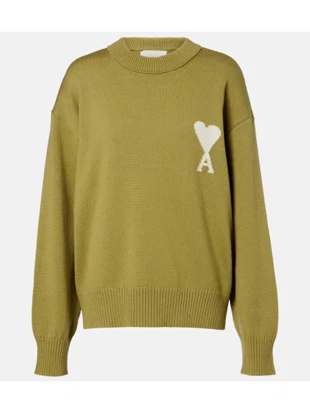Pulover Ami Paris de lână verde