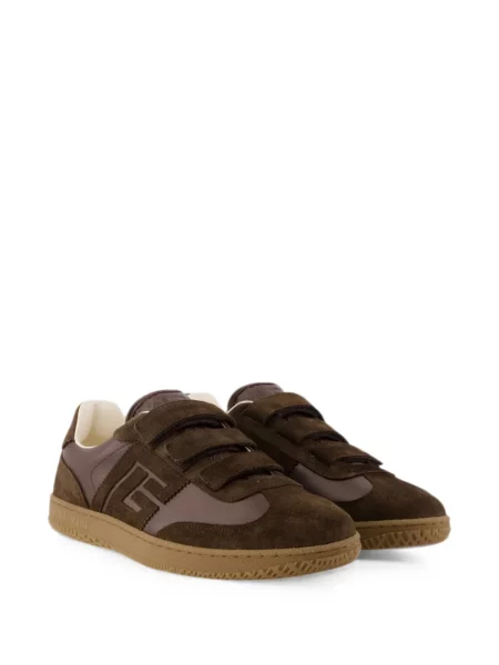 Sneakerși Balmain cu bretele maro