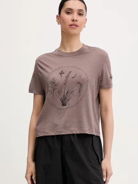 Icebreaker T-shirt wełniany Seed brązowa