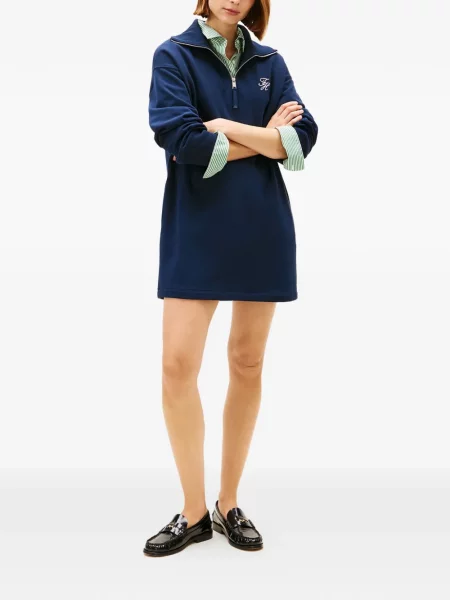 Rochie mini Tommy Hilfiger cu autograf albastru