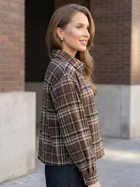 Сорочка в клітинку Seventeen кашемір коричневий